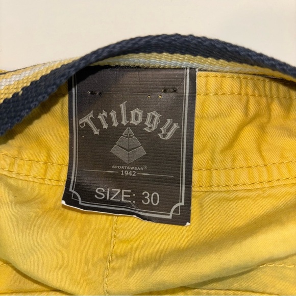 Trilogy Mens Yellow Cotton Cargo Shorts Size 30 - Picture 5 of 8